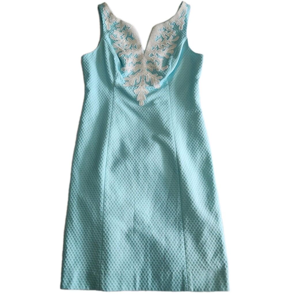Lilly Pulitzer NEW Seasalt Blue & White Preppy Wedding Gabby Shift Dress SZ 00